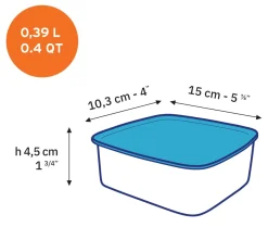 Outlet Freshbox - Boite de conservation rectangulaire couvercle bleu 39cl Professionnels De La Restauration|Boîtes Rectangulaires