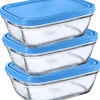 Sale Freshbox - 3 Boites de conservation rectangulaires couvercle bleu 1,1L Kits|Boîtes Rectangulaires